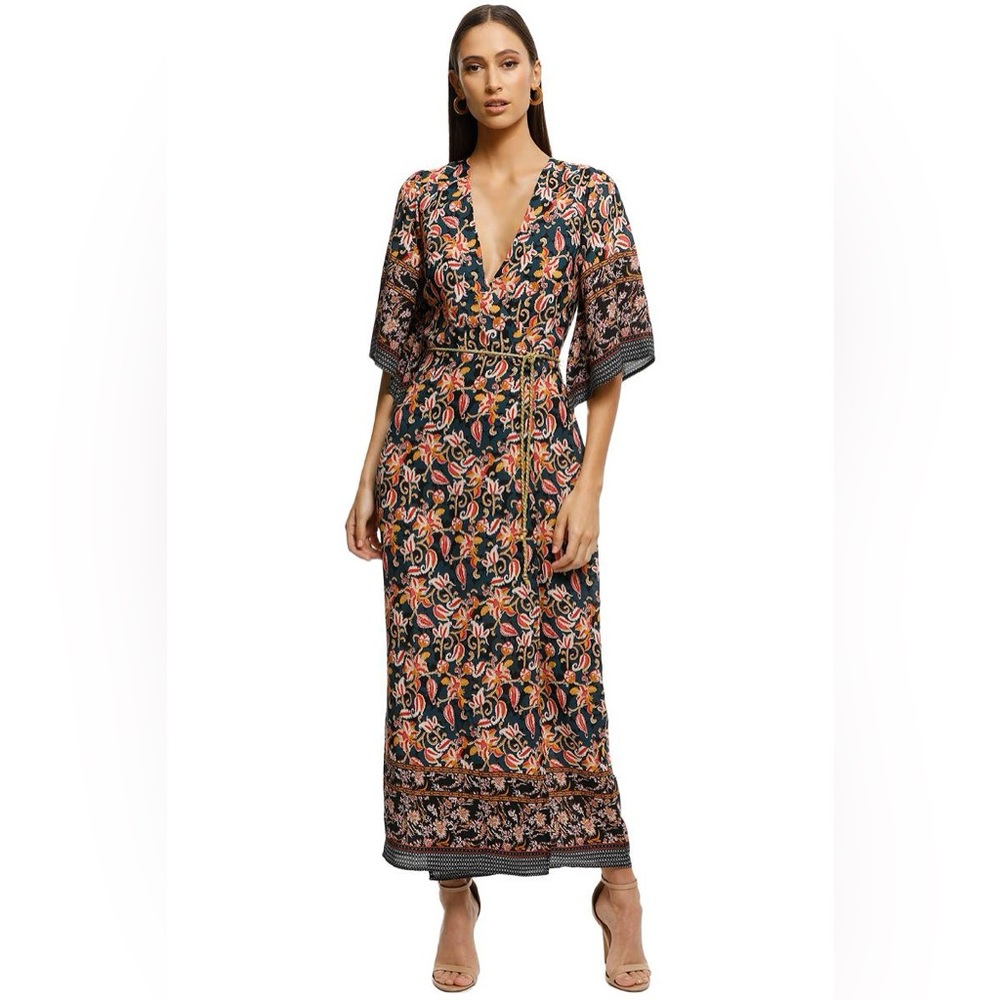 Alexia Admor floral border print wrap maxi dress